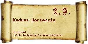 Kedves Hortenzia névjegykártya